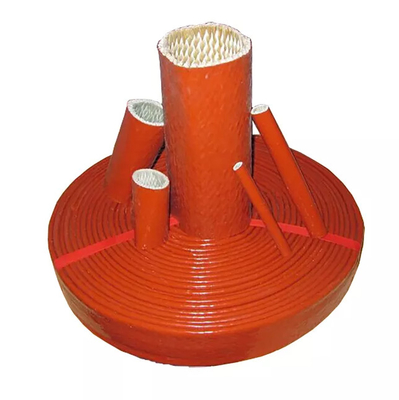 80mm Silicone Rubber Coated Fiberglass Braided Sleeve Isolasi Panas Tahan Api