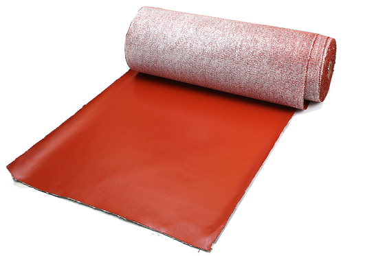 3.0mm Bertekstur Kain Fiberglass Tahan Api Lapisan Silikon Merah