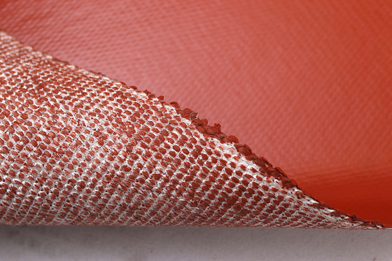 3.0mm Bertekstur Kain Fiberglass Tahan Api Lapisan Silikon Merah
