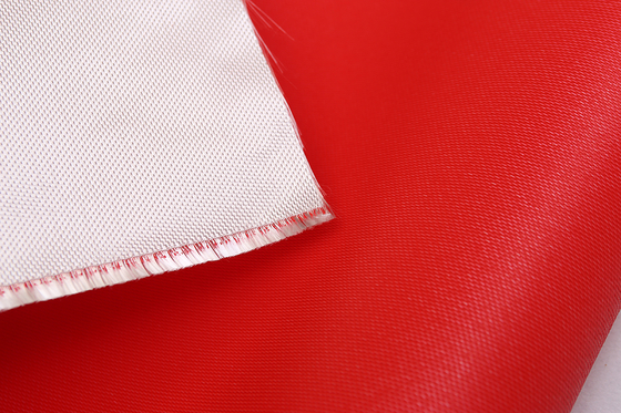0.45mm Merah Silikon Dilapisi Isolasi Termal Fiberglass Fabric 1/3 Twill Weave