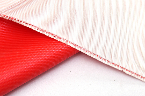 0.45mm Merah Silikon Dilapisi Isolasi Termal Fiberglass Fabric 1/3 Twill Weave