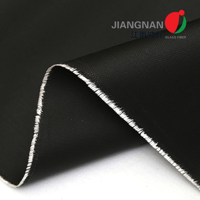 666 C SS Woven Fiberglass Fabric Diperkuat Dengan Kawat SS Dengan Lapisan Silikon Hitam 2-Sisi