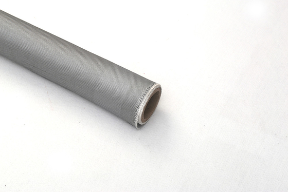 Grey Polyurethane PU Coated Fiberglass Cloth 0.9mm Untuk Welding Blanket