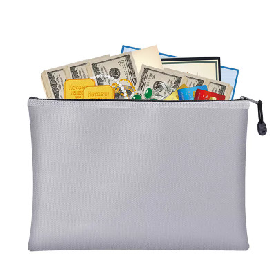 7x11 &quot;Tas File Tahan Api Pembukaan Velcro Tas Uang Tahan Api Tidak Mengiritasi
