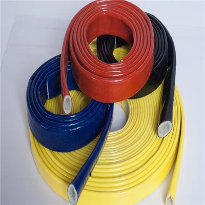 Karet Silikon Tahan Panas Fiberglass Sleeving Lengan Api Suhu Tinggi