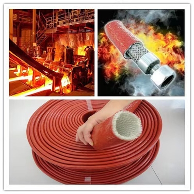 Garis Rem Dikepang Karet Silikon Fiberglass Sleeving Dengan Resin Silikon