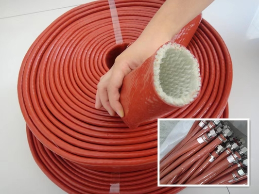 Garis Rem Dikepang Karet Silikon Fiberglass Sleeving Dengan Resin Silikon