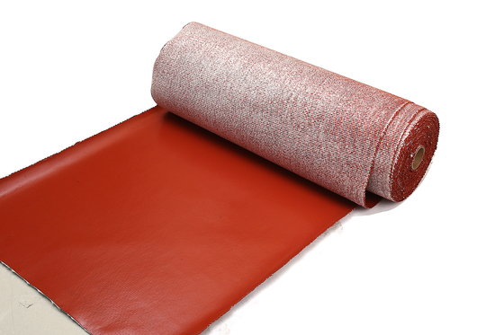 Kain Fiberglass Dilapisi Silikon Tidak Mudah Terbakar Merah